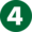 pastille vert foncé avec le chiffre 4