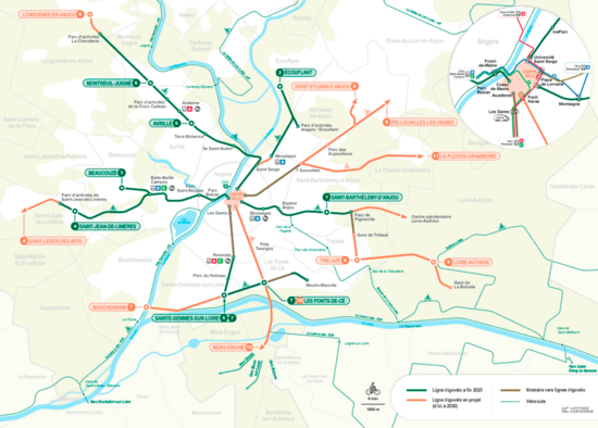 Carte du réseau irigovélo à échéance 2030.