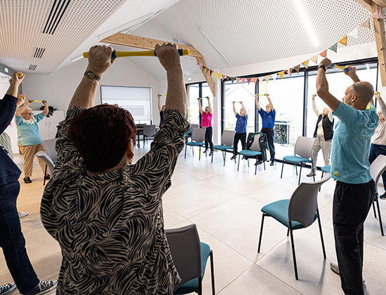 Atelier de sport adapté avec l'association Siel Bleu.